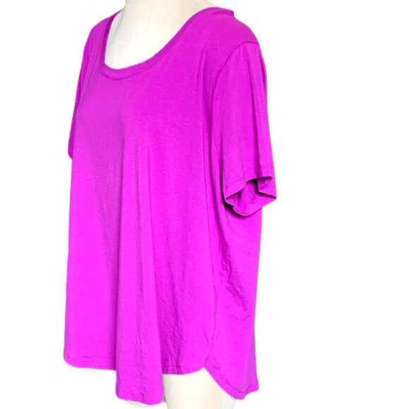 NWT Ava & Viv Relaxed Slouchy Short Sleeve Tee Plus Sz 3X Purple #92D - Picture 3 of 7